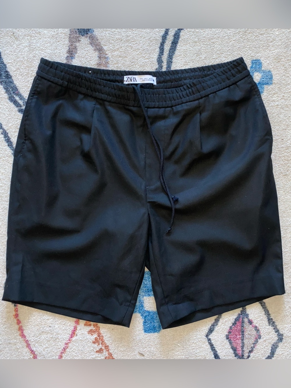 Zara Black Drawstring Pleated Shorts - Sz L